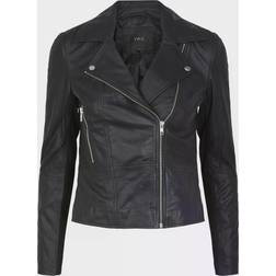 Y.A.S Veste en cuir Femme - Noir