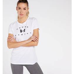 Under Armour Damen Kurzarm Tech Solid Logo Arch - Weiß