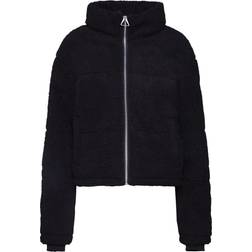 Urban Classics Women's Boxy Sherpa Puffer Jacket - Black