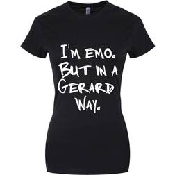 Grindstore Kvinnor/Damer Im Emo men på ett Gerard sätt T-Shirt Black/White