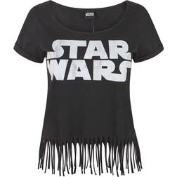 Star Wars Damen Logo Fransen Top - Schwarz