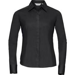 Russell Camisa De Popelina Ajustada De Fêcil Cuidado De Manga Larga - Gris