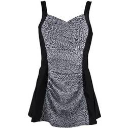 Damella Basic Swimsuit Dress - Black/White