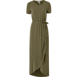 Object Short Sleeve Tie Band Maxi Dress