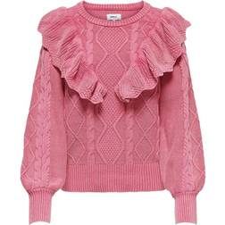 Only Onlmila Lacy L/S Pullover Knt - Tea Rose