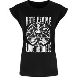 Grindstore Kvinnor/Damer Hate People Love Animals T-Shirt Black/White