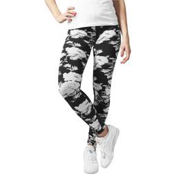 Urban Classics Leggings di - Ladies Flower Leggings - Nero