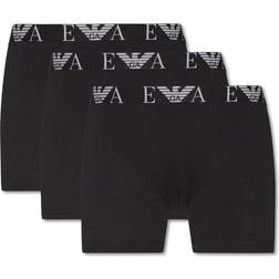 Emporio Armani Monogram Cotton Boxers - Blue