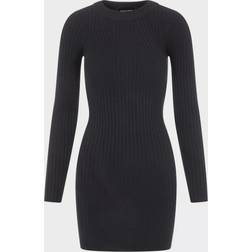 Pieces Crista LS O-Neck Knit Dress - Black