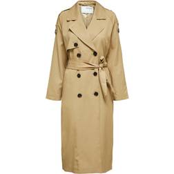 Selected Femme New Bren Double Breasted Trenchcoat - Cornstalk