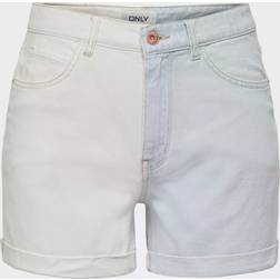 Only Vega colourblock denim shorts in and