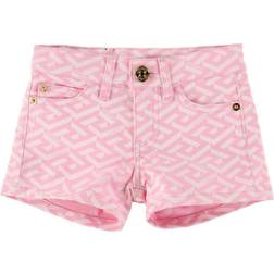 Versace Kid's La Greca Shorts Pant - Candy/White