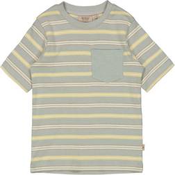 Wheat Frode T-shirt Morning Mist Stripe