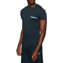 Emporio Armani Herren T Shirt Halbarm Rundhals Stretch Baumwolle - Marine