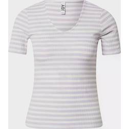 Jacqueline de Yong JDY Fransiska S/S Stripe Top Lavender Frost Strip