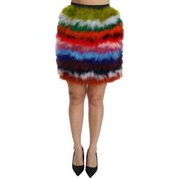 Dolce & Gabbana High Waist Mini Feather Skirt - Multicolor