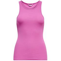 Only Ribstrikket Tanktop - Pink
