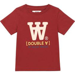 Wood Wood Ola Typo Kids T-Shirt - Burnt Red