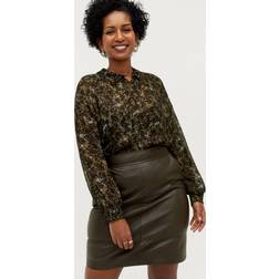 Second Female Francie Mini Leather Skirt - Svart