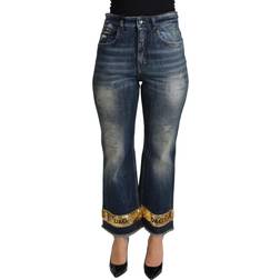 Dolce & Gabbana Cotton Stretch Sequin Cropped Denim Jeans IT42