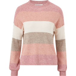 Only Onlatia L/s Stripe Pullover - Dusty Rose