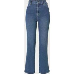 Dr. Denim Moxy sky high straight leg jeans in mid wash-Blue