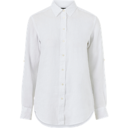 Lauren Ralph Lauren Women's plain-coloured long sleeve blouse, White