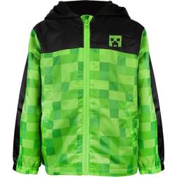 Minecraft Boys Creeper Hooded Waterproof Jacket - Vert/Multicolore