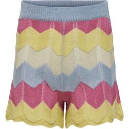 Only Girl's Zigzag Shorts - Blue/Cashmere Blue