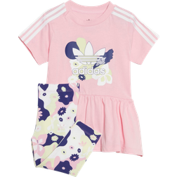 adidas Infant Flower Print Dress & Tights Set - True Pink