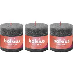 Bolsius Blockljus Shine 3-pack 100x100 mm stormgrå Stearinljus