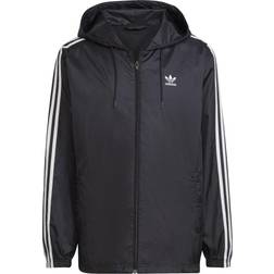 adidas Adicolor 3-Stripes Windbreaker Full Zip Jacket - Black