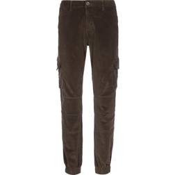 Urban Classics Ladies High Waist Cargo Corduroy Pants (Black, W27)