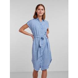 Pieces Nya SS Dress Placid AOP:WHIT