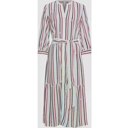 Tommy Hilfiger Spot Stripe Relaxed Midi Shirt Dress - White