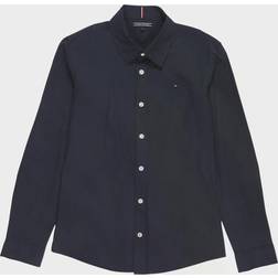 Tommy Hilfiger Solid Poplin Hemd - Dunkelblau/Rot/Weiß