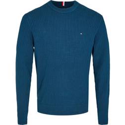 Tommy Hilfiger Knitted Grid Check Crew Neck Jumper