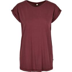 Build Your Brand Womens/Ladies Organic Extended Shoulder T-Shirt (Cherry)