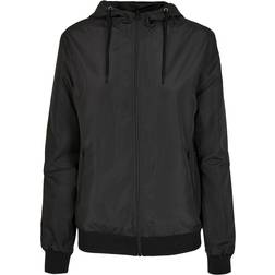 Build Your Brand Build Your Brand Womens/Ladies Windrunner Recycled Jacket (Black/White)