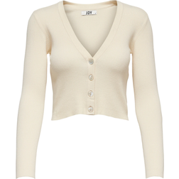 Jacqueline de Yong Donnel Short Knitted Cardigan - White/Eggnog