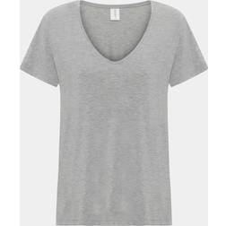 Boody Women's V-Neck T-Shirt, lysegrå