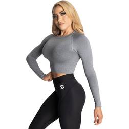 Better Bodies Rib Sml Crop Long Sport Bh - Grey Melange