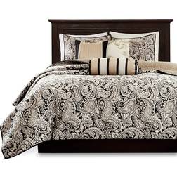 Madison Park Wellington Bedspread Black (264.16x238.76cm)