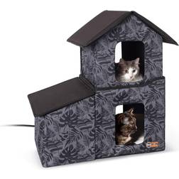 K&H Pet Outdoor Two-Story Kitty House with Dining Room Heated