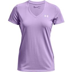 Under Armour Tech V Neck T-shirt Women - Octane/Metallic Silver