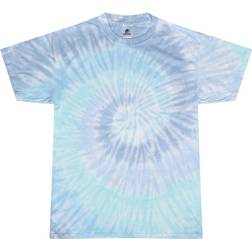 Colortone Womens Rainbow Tie-Dye Short Sleeve Heavyweight T-shirt - Lagoon