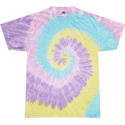 Colortone Womens Rainbow Tie-Dye Short Sleeve Heavyweight T-shirt - Jelly Bean