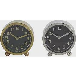 Ridge Road Décor Stainless Steel & Aluminum Glam Table Clocks Set of 2 Table Clock