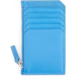 Royce New York Zip Leather Card Case - Light Blue