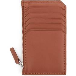 Royce New York Zip Leather Card Case - Tan